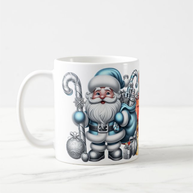 AD 021 - Digital julgrafik Jultomten 3d Kaffemugg (Vänster)