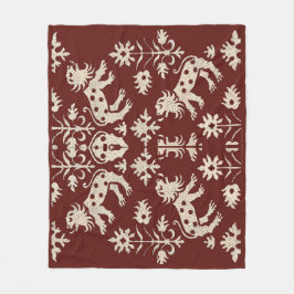 AD 1200-talets speglade lejon-utskrift Fleecefilt