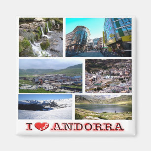 AD - Andorra - I Kärlek - Collage Mosaic Magnet