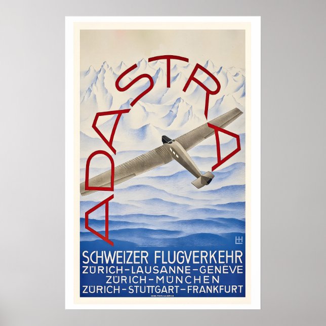 Ad Astra Aero Traffic Zurich Lausanne Geneve Poster (Framsidan)