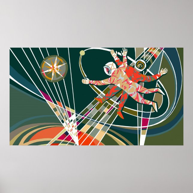 Ad Astra Per Aspera - Grönt Poster (Framsidan)