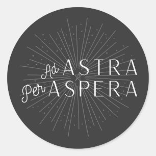 Ad Astra Per Aspera Runt Klistermärke