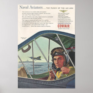 Ad Convair Naval Aviators 1954 Poster