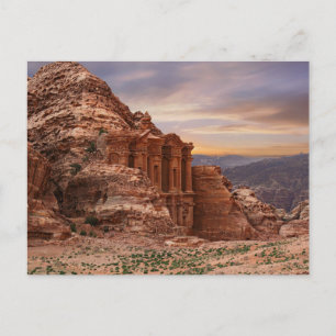 Ad Deir, Petra, Jordan Ancient Sten Byggnad Vykort