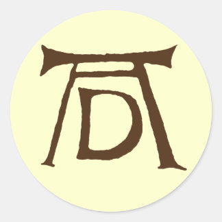 AD Durer Monogram Runt Klistermärke