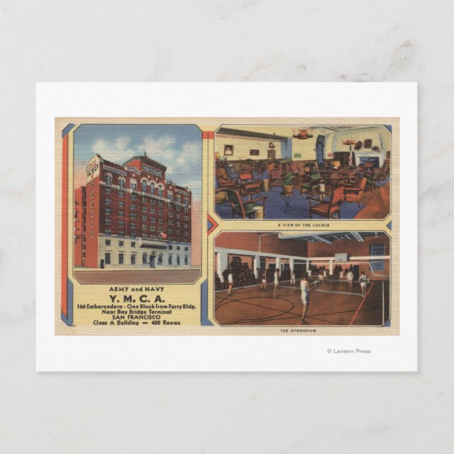 Ad for Army/Navy Y.M.C.A. Byggnad Vykort (Framsida)