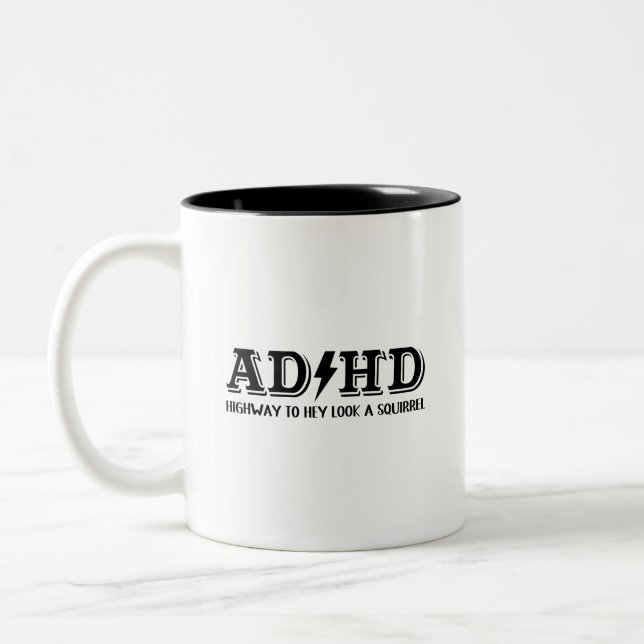 AD/HD: Hög till Hej, titta på ekorrekaffe Mugg (Vänster)