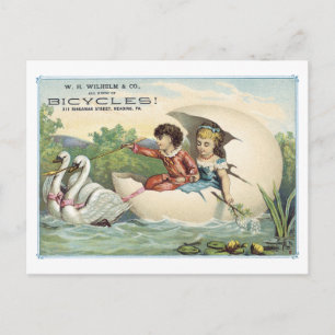 Ad Label Bicycles Reading PA Victorian Postcard Vykort