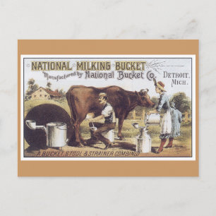 Ad Label National Bucket Victorian Postcard Vykort