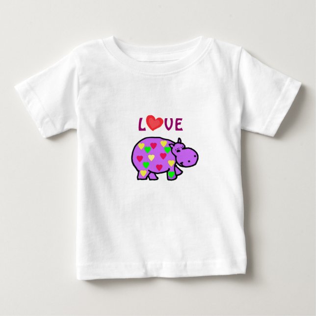 AD-Lila Hippo Kärlek Shirt T (Framsida)