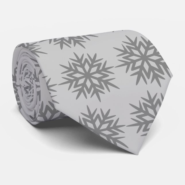 Ad Man Snowflake Foulard Steel Grått Two-sided Slips (Rullad)