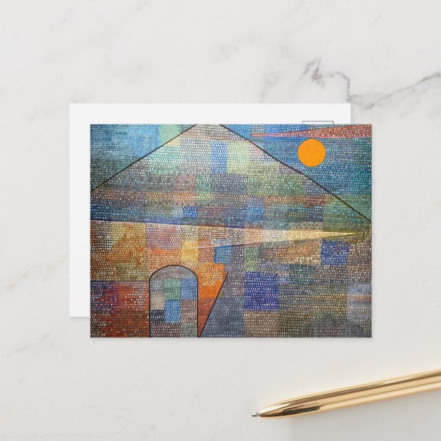 Ad Parnassum av Paul Klee, Abstrakt Art Vykort (Fram/Back In Situ)