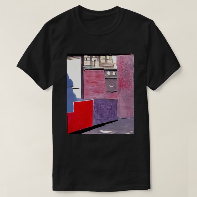 Ad Reinhardt AI Red Lila City Day Abstrakt Art G T Shirt (Design framsida)
