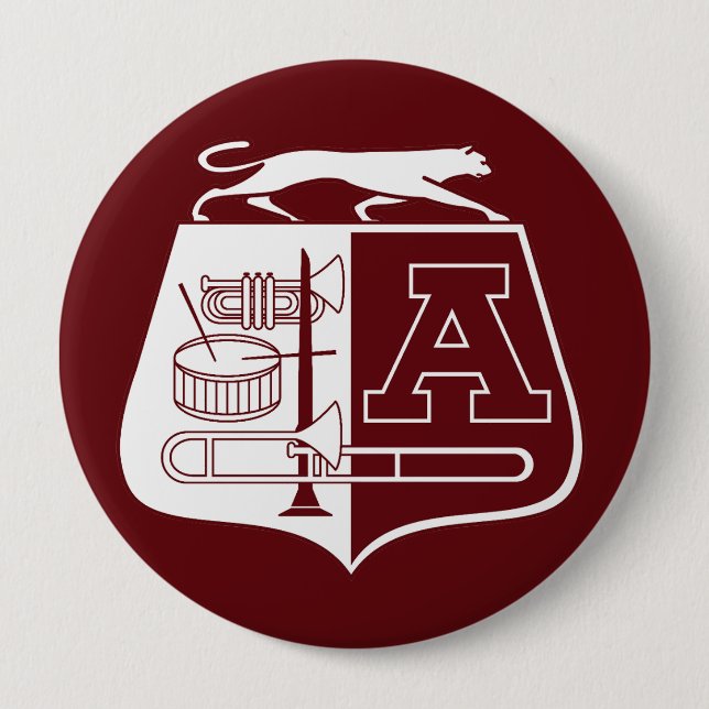 Ada Cougar Band Maroon Button Knapp (Framsida)