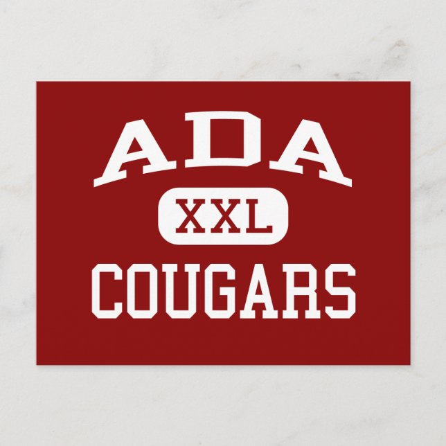 Ada - Cougars - Junior High School - Ada Oklahoma Vykort (Framsida)