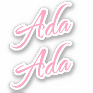Ada Decorative Namn i Rosa x2 Klistermärken