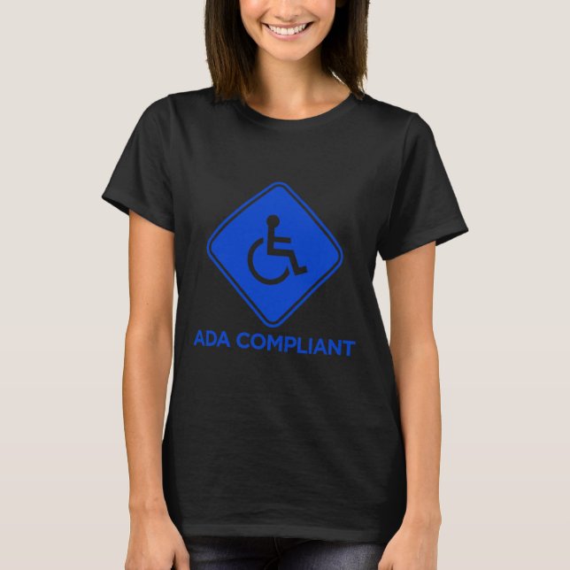 ADA-kompatibel tillgänglighetsinaktiverad kompatib T Shirt (Framsida)