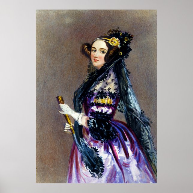 Ada Lovelace av Alfred Edward Chalon Poster (Framsidan)