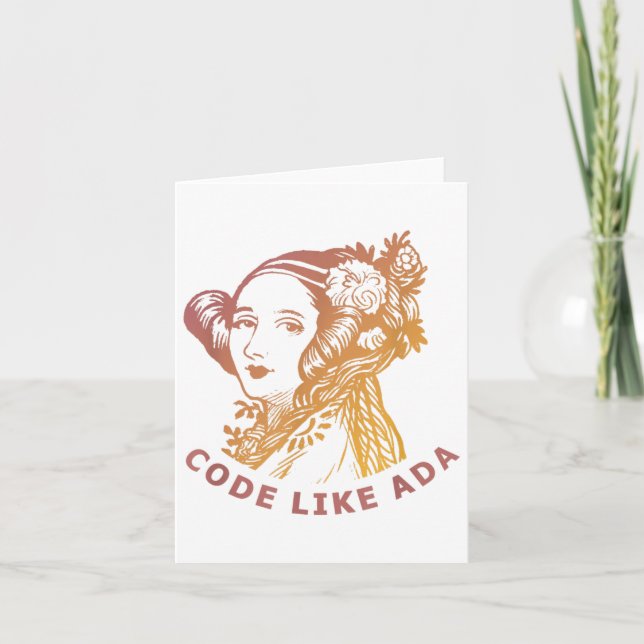 Ada Lovelace Dawn Gradient Code Like Ada  Kort (Framsida)