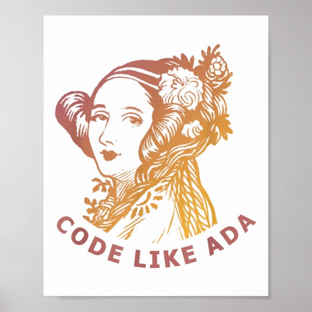 Ada Lovelace Dawn Gradient Code Like Ada  Poster (Framsidan)