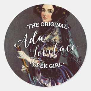 Ada Lovelace - Original Geek Girl Runt Klistermärke