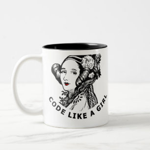 Ada Lovelace T-Shirt-kod som en flicka Två-Tonad Mugg