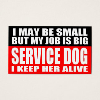 ADA-tjänstinformationskort för Hund Visitkort