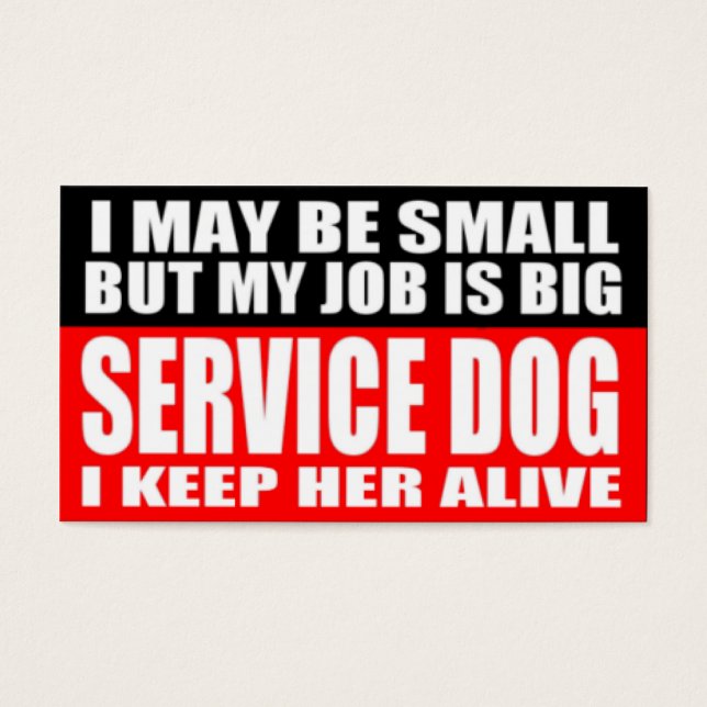 ADA-tjänstinformationskort för Hund Visitkort (Framsidan)