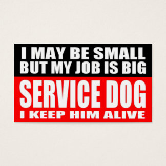 ADA-tjänstinformationskort för Hund Visitkort