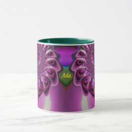 ADA ~ Zany 3D Fractal ~ Purple Pink Green Mugg