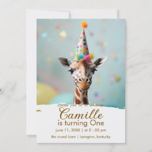 Adabel Giraffe Birthday-inbjudan Inbjudningar