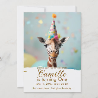 Adabel Giraffe Birthday-inbjudan Inbjudningar