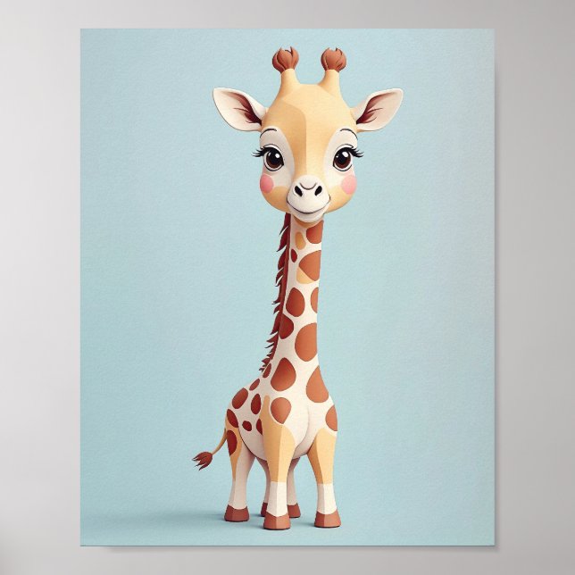 Adabel Giraffe - Safari Animal Nursery Wall Art Poster (Framsidan)