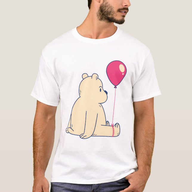 Adabla björnar med röd ballong t shirt (Framsida)
