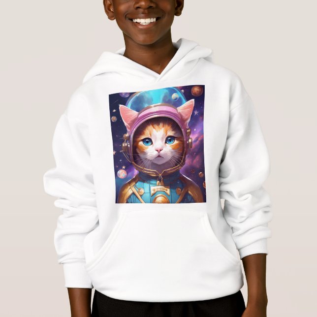 Adabla katt- och bläckfiskhoodie t shirt (Framsida)