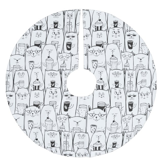 Adabla katter julgransmatta borstad polyester (Framsidan)