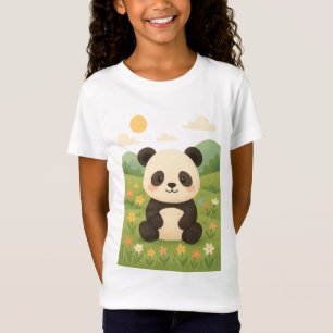 Adabla panda i en Vår-Meadow - Cute Animal Pu T Shirt