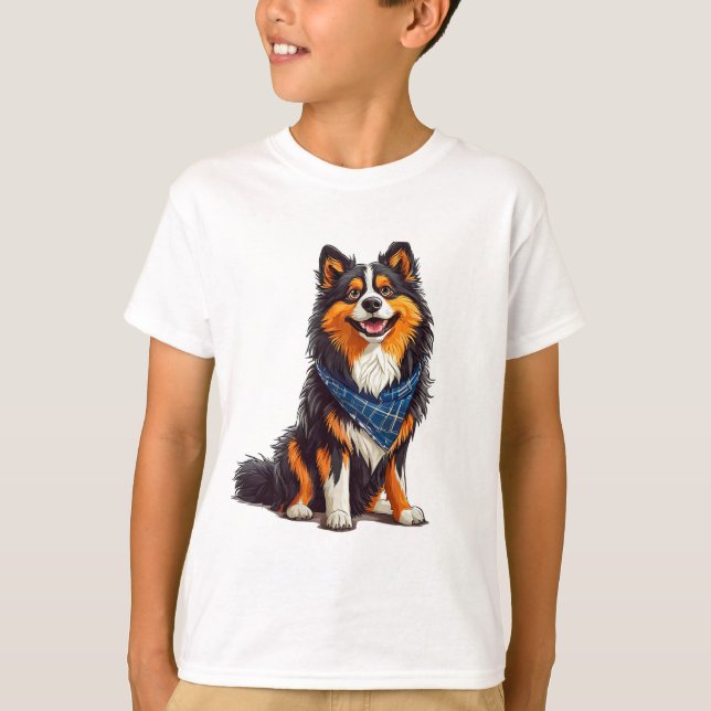 Adabla, tecknad-stil hund t shirt (Framsida)
