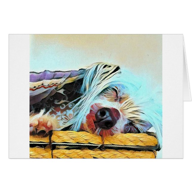 Adabla unika kinesiska bestulna blått-Hund-kort Hälsningskort (Framsidan Horizontal)