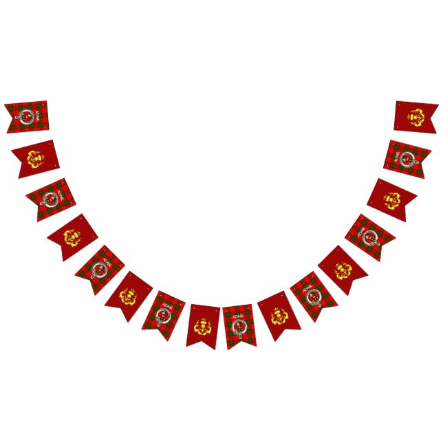Adair Clans Emblem/Tartan & Guld Kronad Tistel Vimplar (Alla)