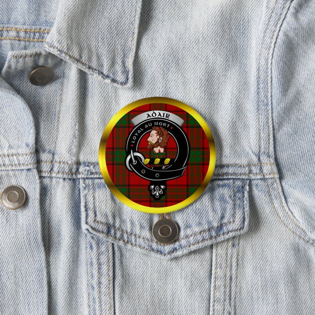 Adair Klan Badge & Tartan Buttons Knapp (In Situ)