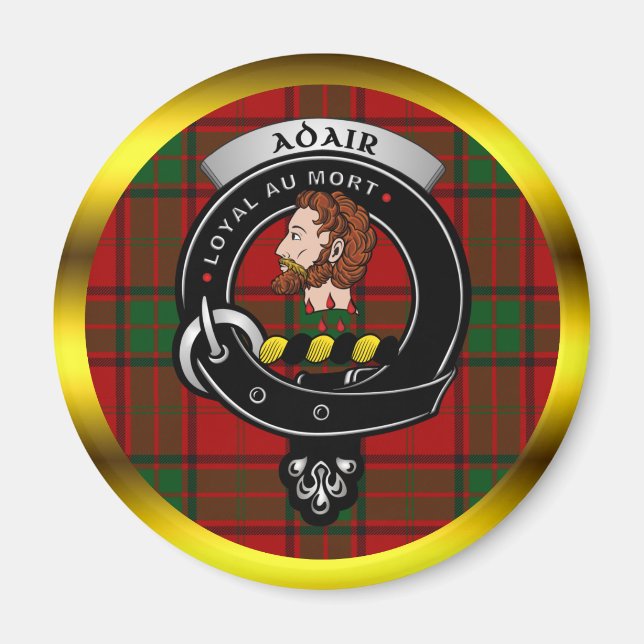 Adair Klan Badge & Tartan Magnet (Framsidan)