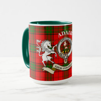 Adair klanmärke & tartan m/ enhörning mugg