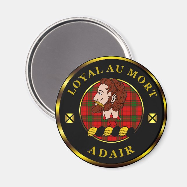 Adair klanmärke & tartan magnet (Front/Back)