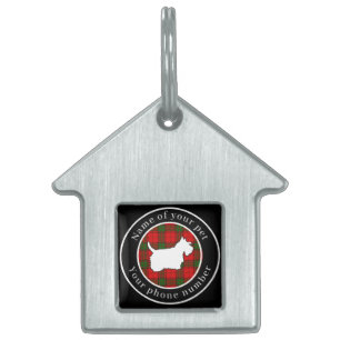 Adair Tartan Scottie Hund Personlig ID-bricka Husdjur