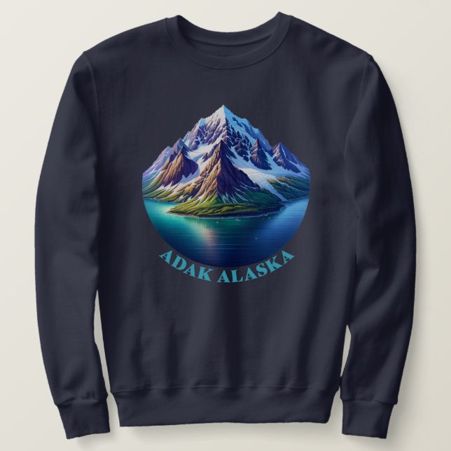 Adak Alaska Lång Ärmad Tröja (Design framsida)