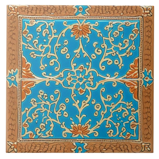 Adalusisk traditionell keramisk art nr 4 kakelplatta (Framsidan)