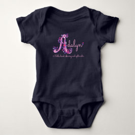Adalyn-flickorna namn och brev A-baby kläder Tee Shirt