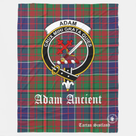 Adam Ancient Klan Tartan Scotland Fleece Blanket
