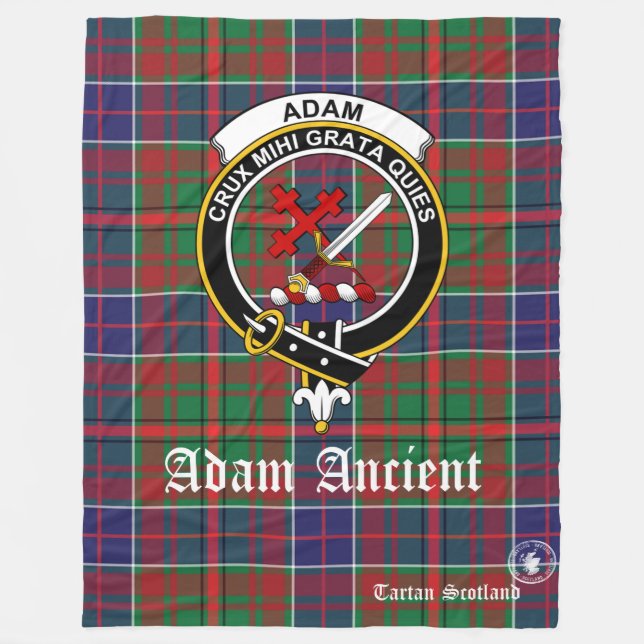 Adam Ancient Klan Tartan Scotland Fleece Blanket (Framsidan)
